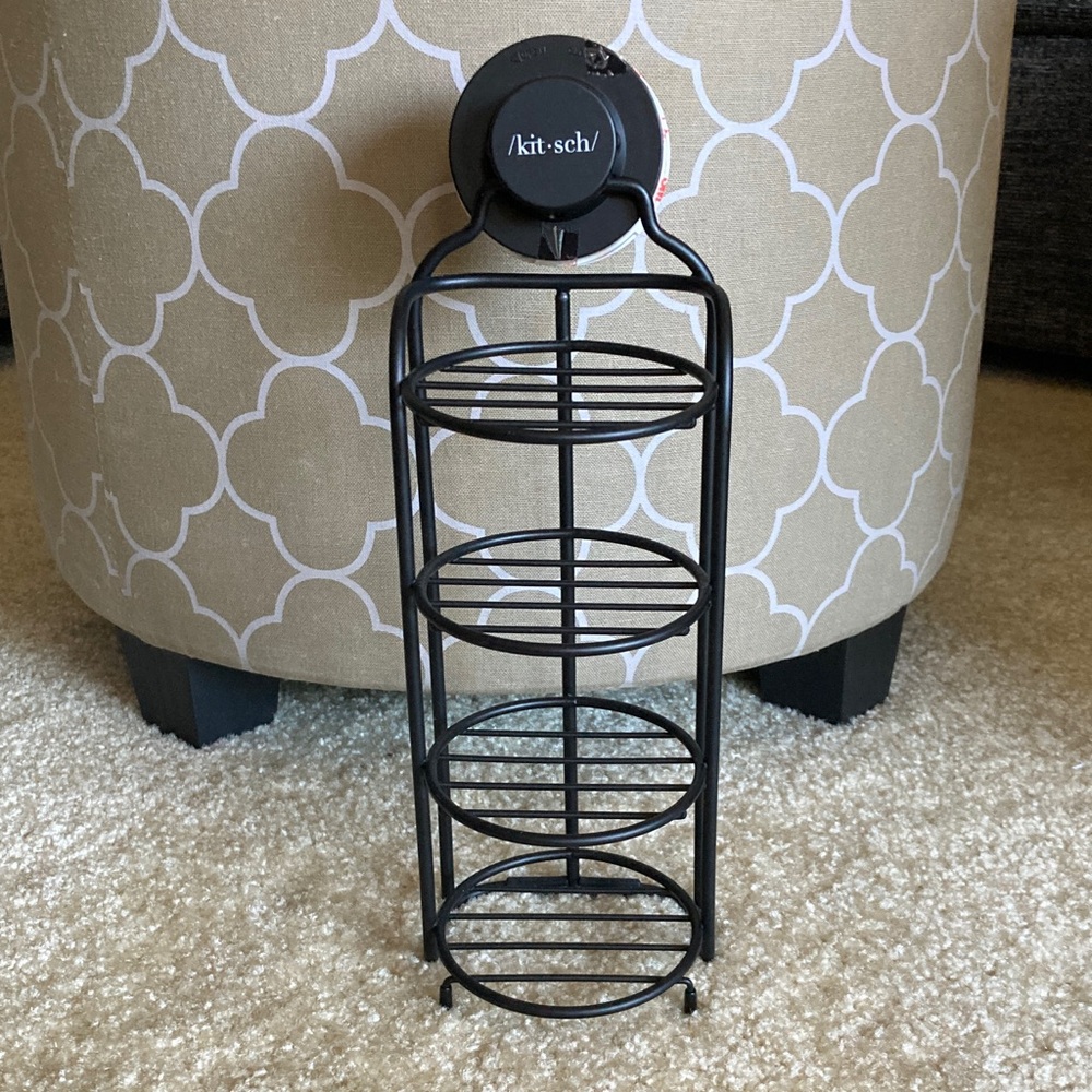 Kitsch Black Metal Self Draining Shower Caddy